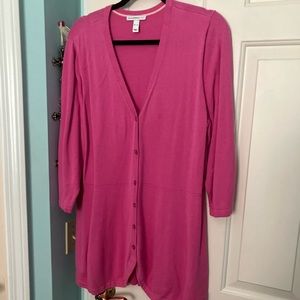 Isaac Mizrahi Live! Pink cardigan sweater. New, never worn. Size XL.